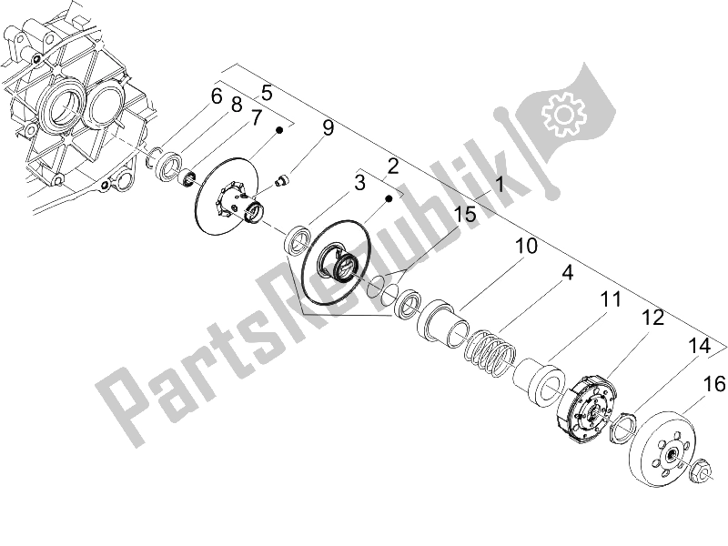 Toutes les pièces pour le Poulie Menée du Piaggio ZIP 50 2T 2009