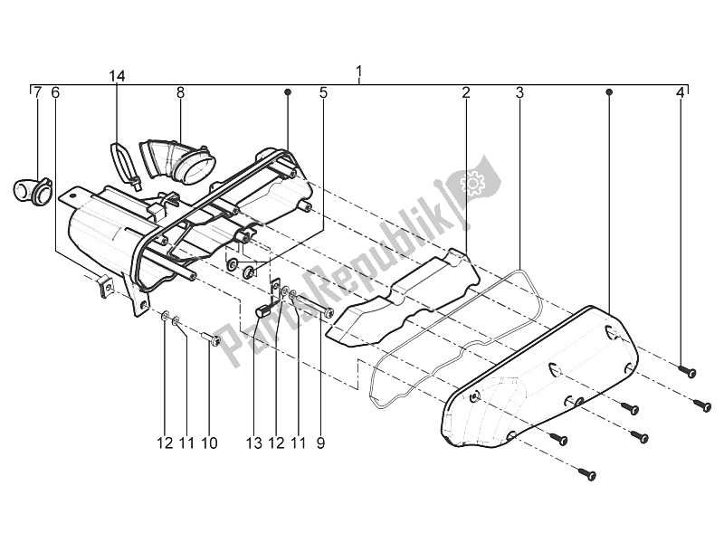 Todas las partes para Filtro De Aire de Piaggio Typhoon 50 2T E3 CH 2011