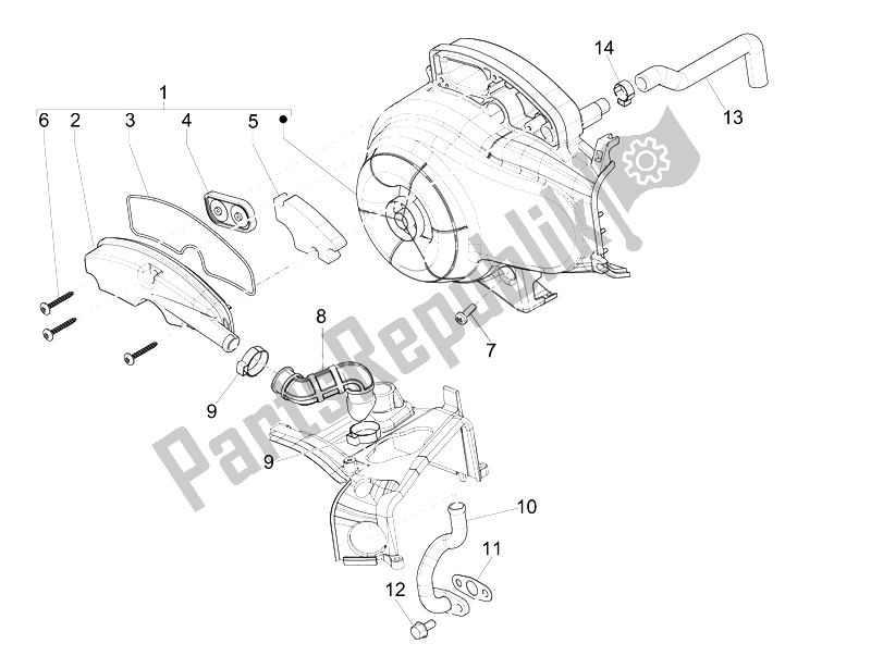 Todas las partes para Caja De Aire Secundaria de Piaggio Liberty 50 4T Delivery 2010