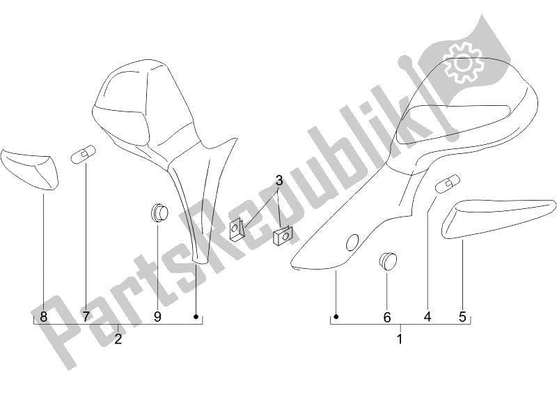 Wszystkie części do Lusterko / A Jazdy Piaggio X9 125 Evolution Euro 3 2007