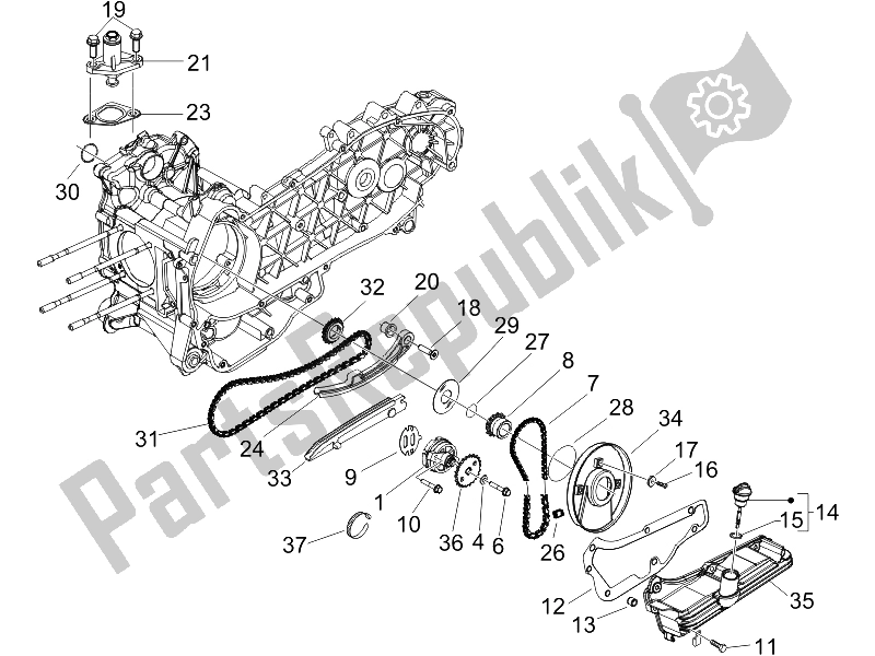 Toutes les pièces pour le La Pompe à Huile du Piaggio X8 125 Street Euro 2 2006