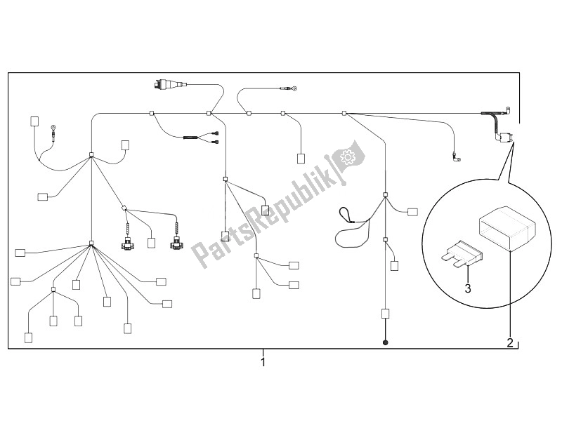 All parts for the Main Cable Harness of the Piaggio Typhoon 50 2T E2 2011