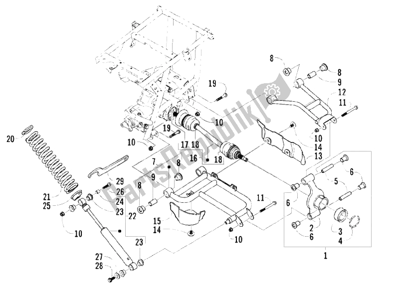 Tutte le parti per il Sospensione Posteriore - Ammortizzatore / I del Piaggio Trackmaster 400 2006