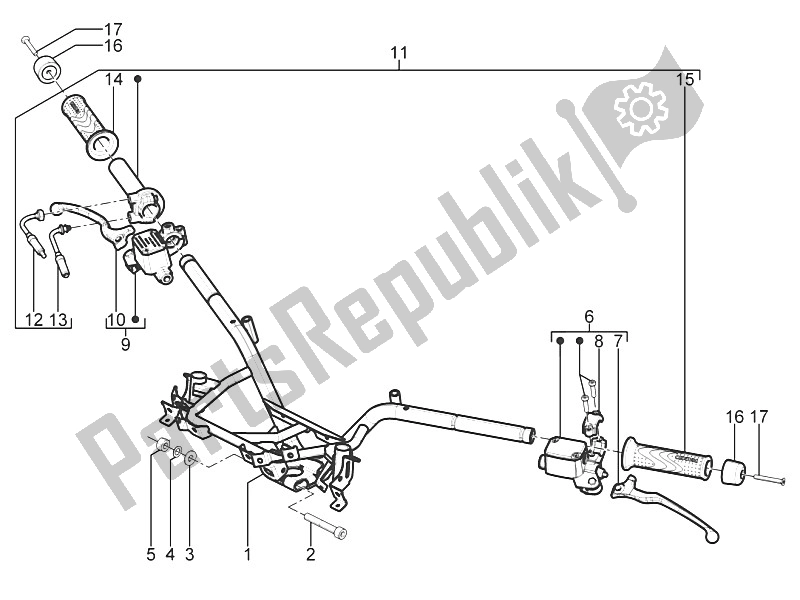 All parts for the Handlebars - Master Cil. Of the Piaggio MP3 125 Yourban ERL 2011