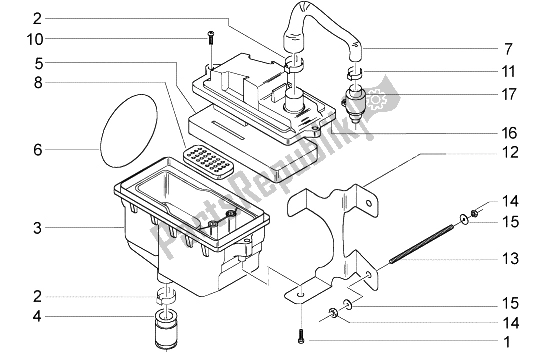 All parts for the Box Secondary Air of the Piaggio Ciao 50 1996