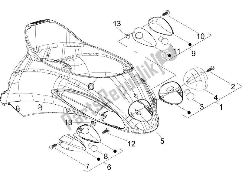 Toutes les pièces pour le Phares Arrière - Clignotants du Piaggio Liberty 50 4T PTT B NL 2006