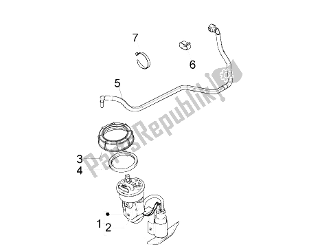 All parts for the Supply System of the Piaggio BV 350 4T 4V IE E3 USA CA 2012