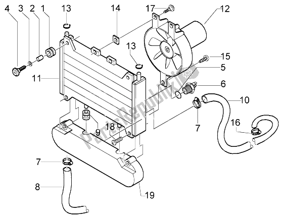 Toutes les pièces pour le Radiateur De Liquide De Refroidissement du Piaggio X9 200 Evolution 2004