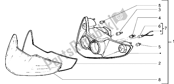 Tutte le parti per il Unità Ottica del Piaggio Skipper 125 1998