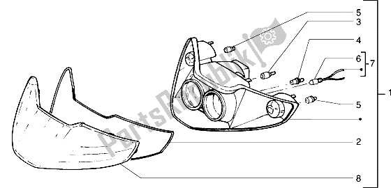 Alle onderdelen voor de Optische Eenheid van de Piaggio Skipper 125 1998