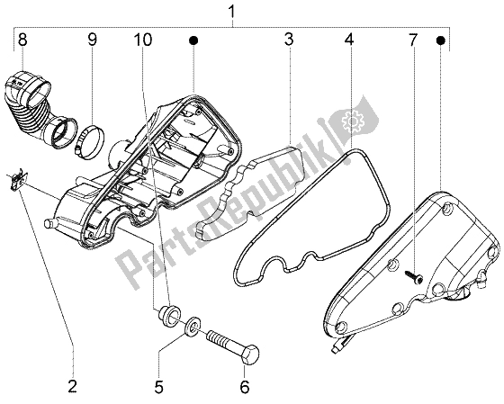 Toutes les pièces pour le Purificateur D'air du Piaggio Liberty 50 4T RST Delivery 2004