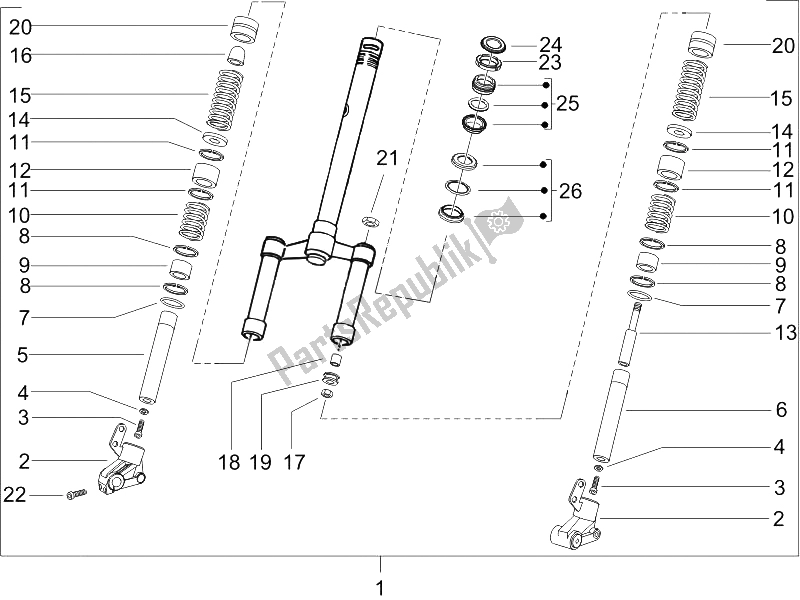 Toutes les pièces pour le Fourche / Tube De Direction - Palier De Direction du Piaggio NRG Power Pure JET 50 2005