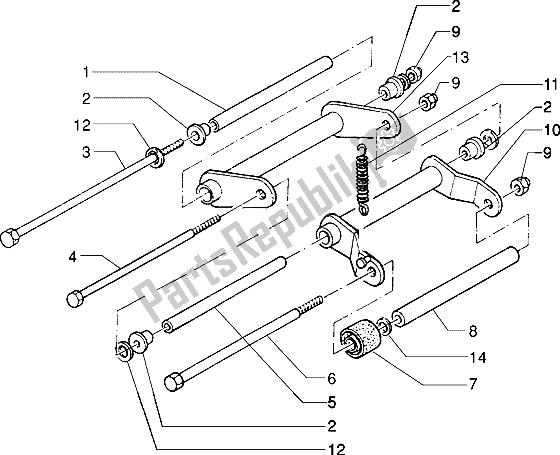 Todas las partes para Brazo Oscilante de Piaggio Typhoon 125 XR 2003