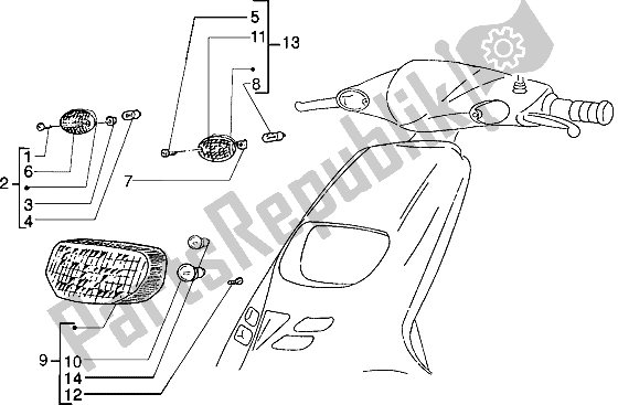 Tutte le parti per il Faro del Piaggio Typhoon 50 XR 2000