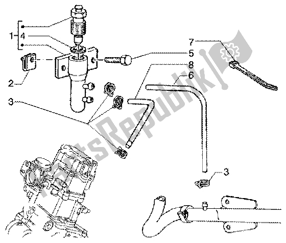 All parts for the Bleeding Sistem of the Piaggio Super Hexagon GTX 125 2003