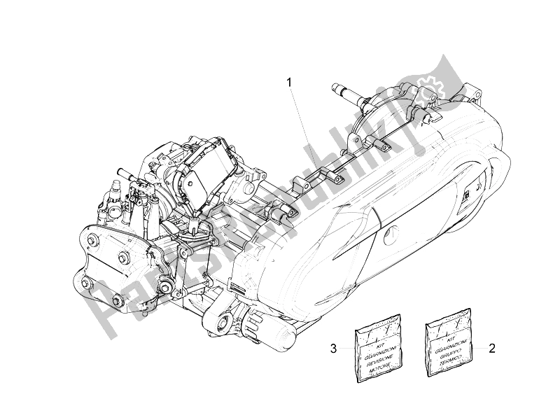 Toutes les pièces pour le Moteur, Assemblage du Piaggio X 10 350 4T 4V I E E3 2012
