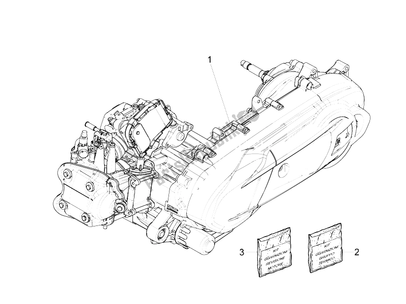 Toutes les pièces pour le Moteur, Assemblage du Piaggio X 10 350 4T 4V I E E3 2012