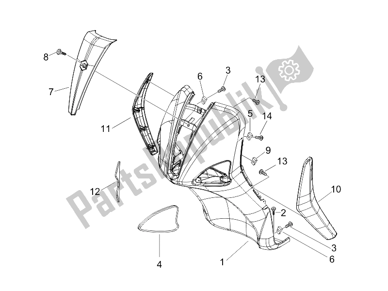 Todas las partes para Escudo Delantero de Piaggio Liberty 50 4T Delivery TNT 2009