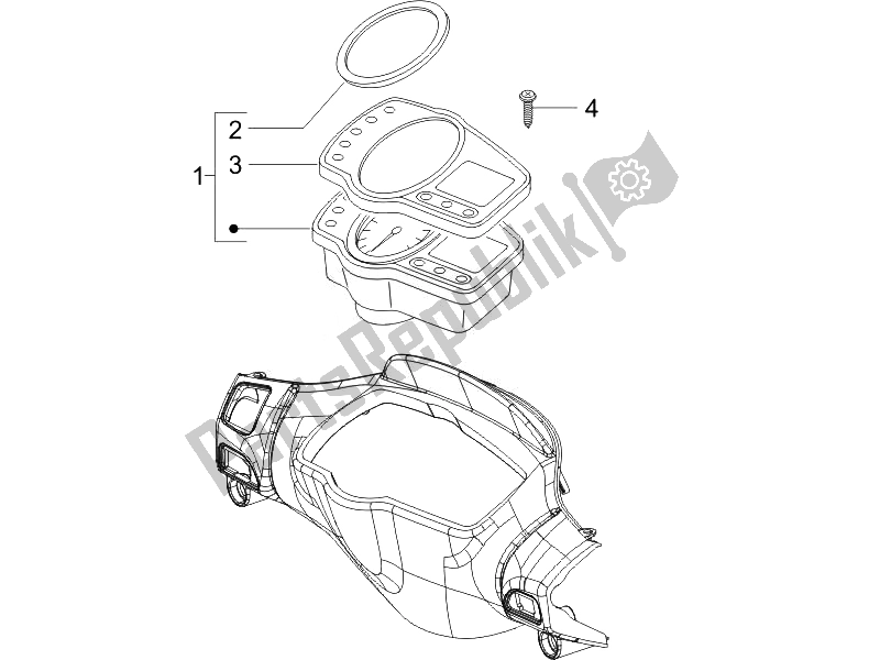 All parts for the Meter Combination-dashbord of the Piaggio NRG Power Pure JET 50 2007