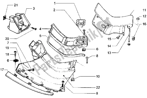 Tutte le parti per il Porta Dei Serbatoi Poggiapiedi del Piaggio Hexagon LXT 180 1998