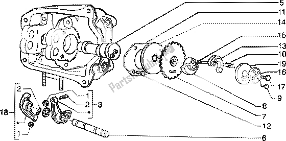 All parts for the Rocker Levers Support of the Piaggio Super Hexagon GTX 125 2003