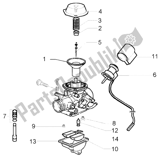Tutte le parti per il Carburatore (2) del Piaggio FLY 125 4T 2004