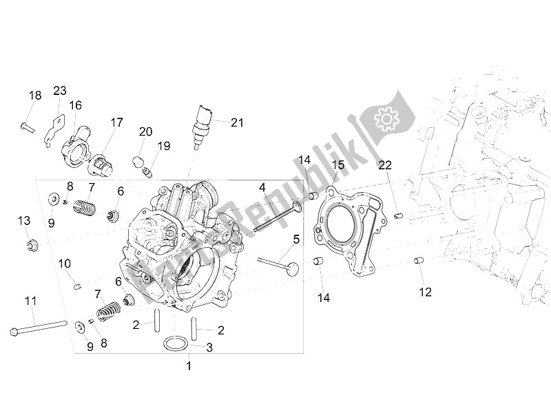 Todas las partes para Unidad Principal - Válvula de Piaggio Medley 150 4T IE ABS Asia 2016