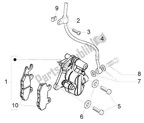 Toutes les pièces pour le étrier De Frein à Disque du Piaggio FLY 125 4T 2004