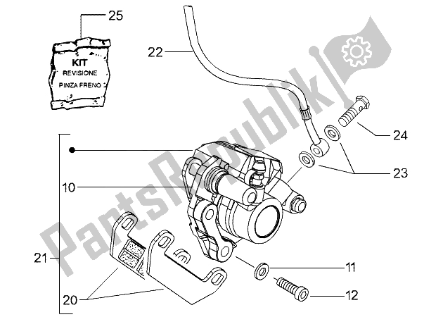 Toutes les pièces pour le étrier De Frein Avant du Piaggio NRG MC3 DT 50 2004