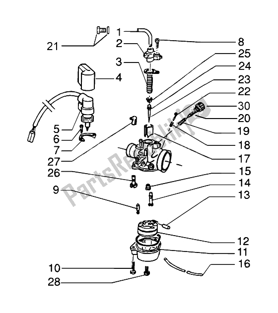 Alle onderdelen voor de Carburateur (2) van de Piaggio NRG MC3 DT 50 2004