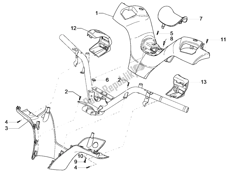 Todas las partes para Coberturas De Manillar de Piaggio MP3 300 LT Business Sport ABS 2014