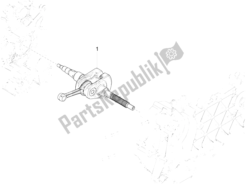 All parts for the Crankshaft of the Piaggio FLY 125 4T 3V IE E3 LEM 2012