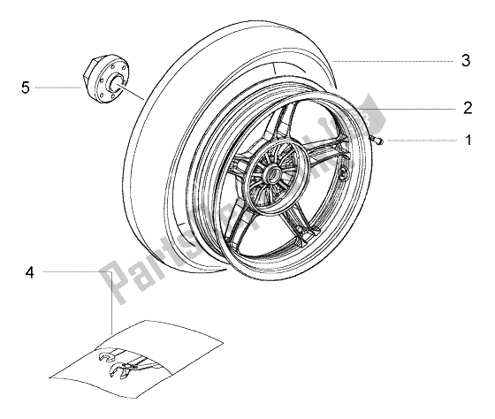 Todas as partes de Roda Traseira do Piaggio NRG Power DT 50 1998