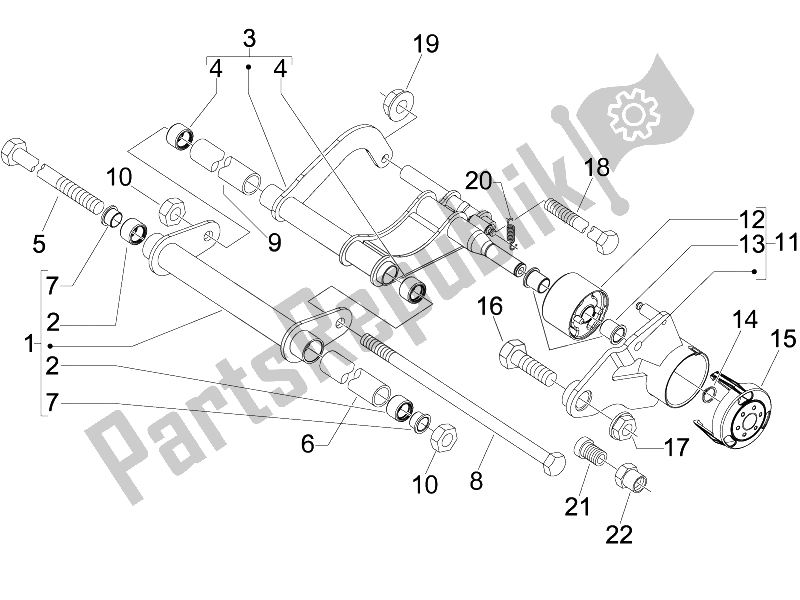 Todas las partes para Brazo Oscilante de Piaggio MP3 300 IE MIC 2010