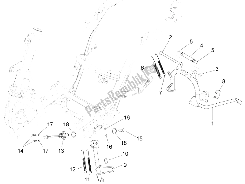 Todas las partes para Soporte / S de Piaggio FLY 150 4T E2 E3 Vietnam 2012