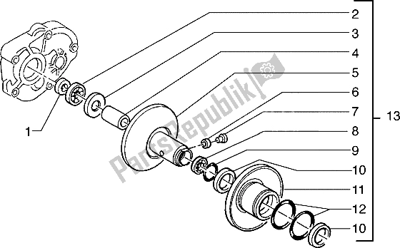 Todas las partes para Polea Conducida de Piaggio Hexagon 150 1994