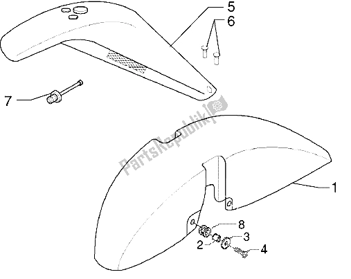 All parts for the Front And Rear Mudguard of the Piaggio X9 250 2006