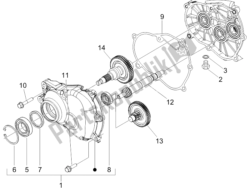 Toutes les pièces pour le Unité De Réduction du Piaggio BV 250 USA 2006