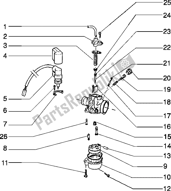 All parts for the Carburettor (2) of the Piaggio Typhoon 50 XR 2000