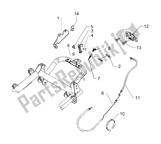 All parts for the Saddle Unlock Control of the Piaggio Beverly 500 2003