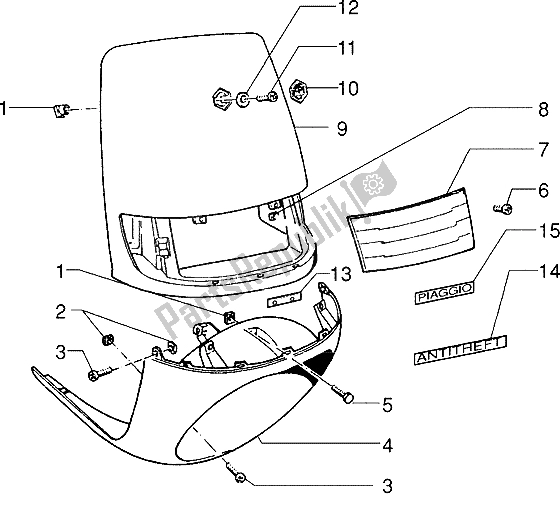 All parts for the Shields - Mask of the Piaggio Skipper 125 1995