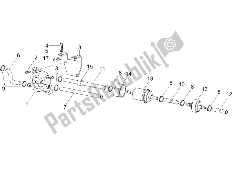 Tutte le parti per il Sistema Di Approvvigionamento del Piaggio X9 125 Evolution Powered 2005