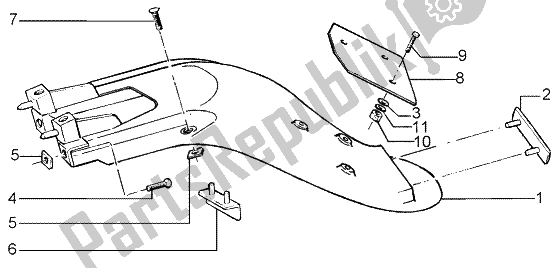 Alle onderdelen voor de Achterspatbord van de Piaggio Liberty 50 2T RST PTT AU D 2004