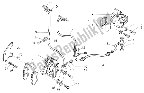 Tutte le parti per il Tubi Freno-pinze Freno del Piaggio X8 125 2004