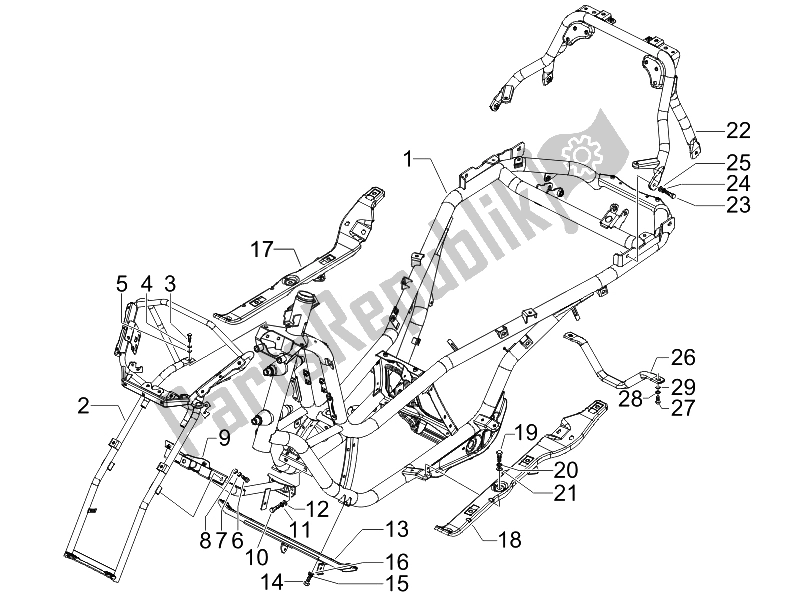 Toutes les pièces pour le Cadre / Carrosserie du Piaggio MP3 400 IE 2007