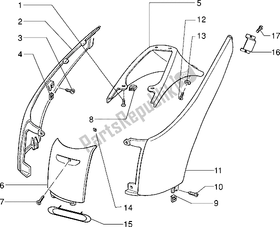 Toutes les pièces pour le Couvercles Latéraux du Piaggio Free FL 50 1995