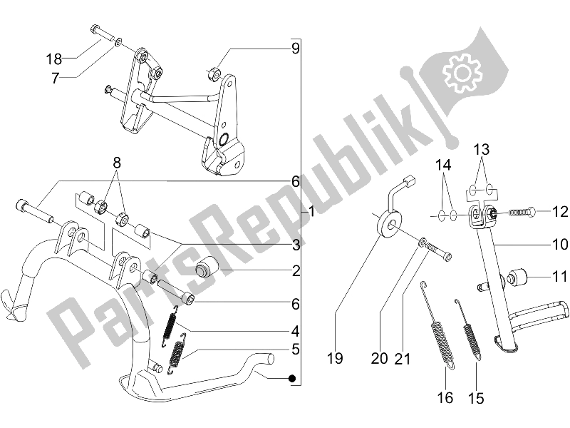 Toutes les pièces pour le Des Stands du Piaggio X8 400 IE Euro 3 UK 2006