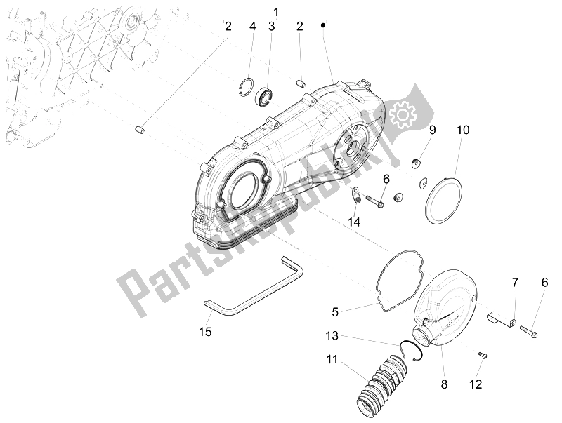 Todas las partes para Tapa Del Cárter - Enfriamiento Del Cárter de Piaggio Liberty 125 4T 3V IE E3 2014