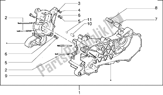 Toutes les pièces pour le Carter du Piaggio Diesis 50 2001