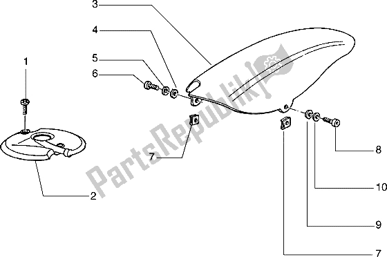 Toutes les pièces pour le Garde-boue Avant Et Arrière du Piaggio Typhoon 125 X 2003